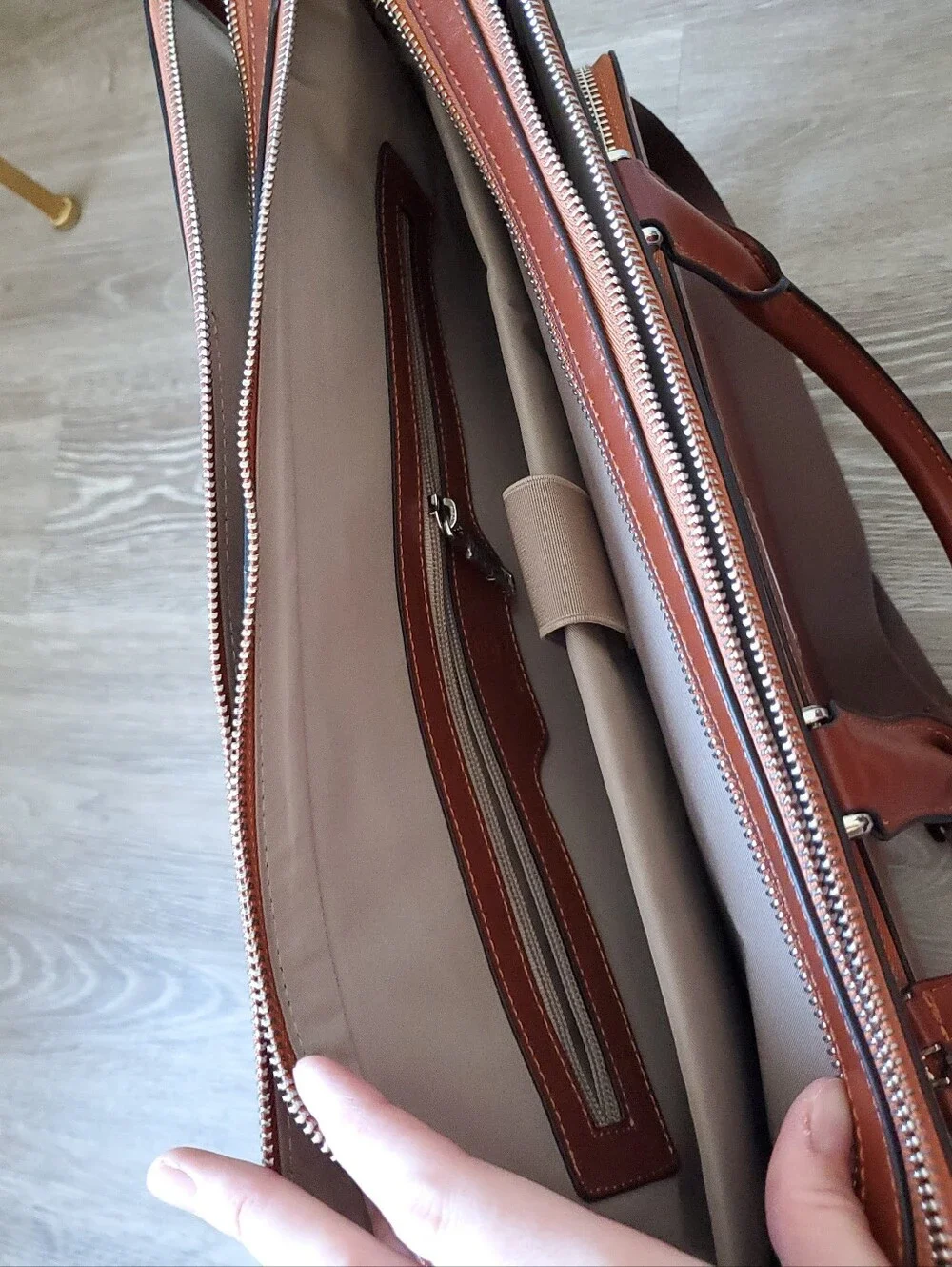 BOSTANTEN Briefcases Messenger Bag Genuine Leather Laptop Bag 15.6 inch